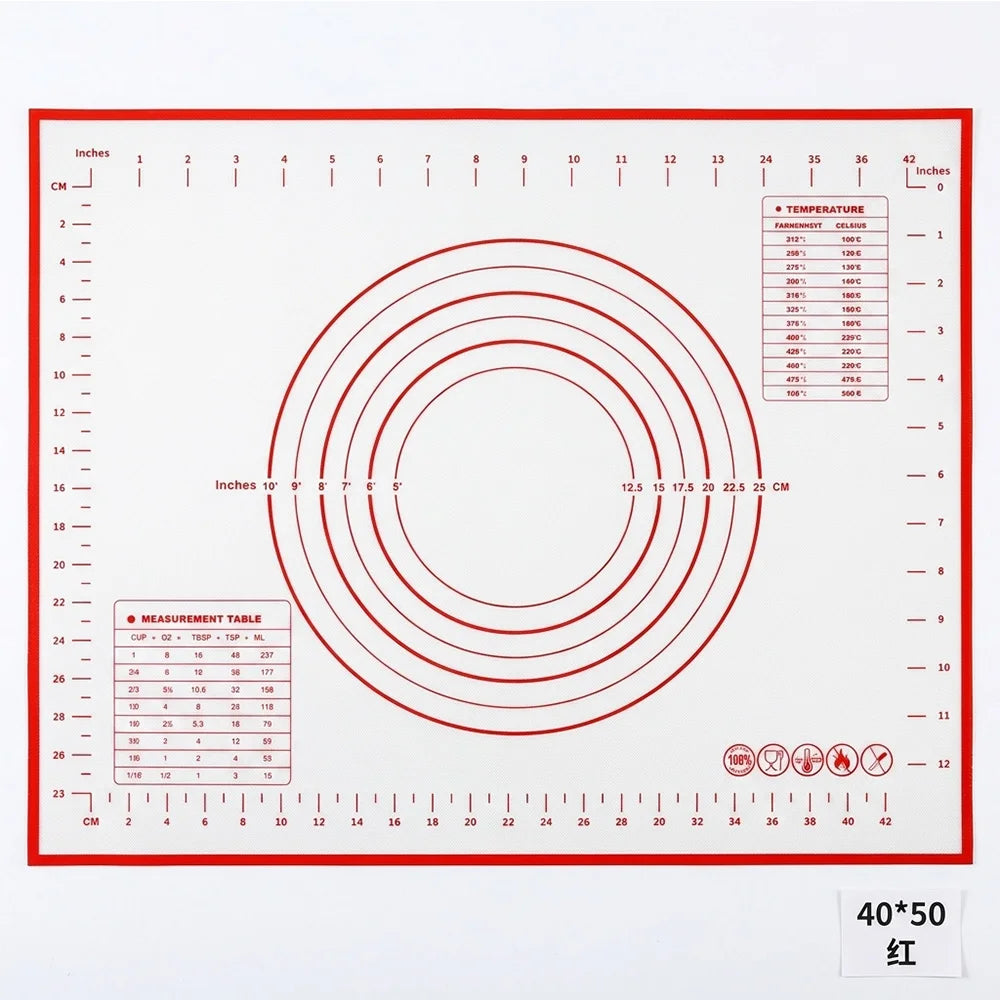 buyyes Silicone Baking Mat — Non-Stick Dough Kneading Pad for Pizza & Pastry