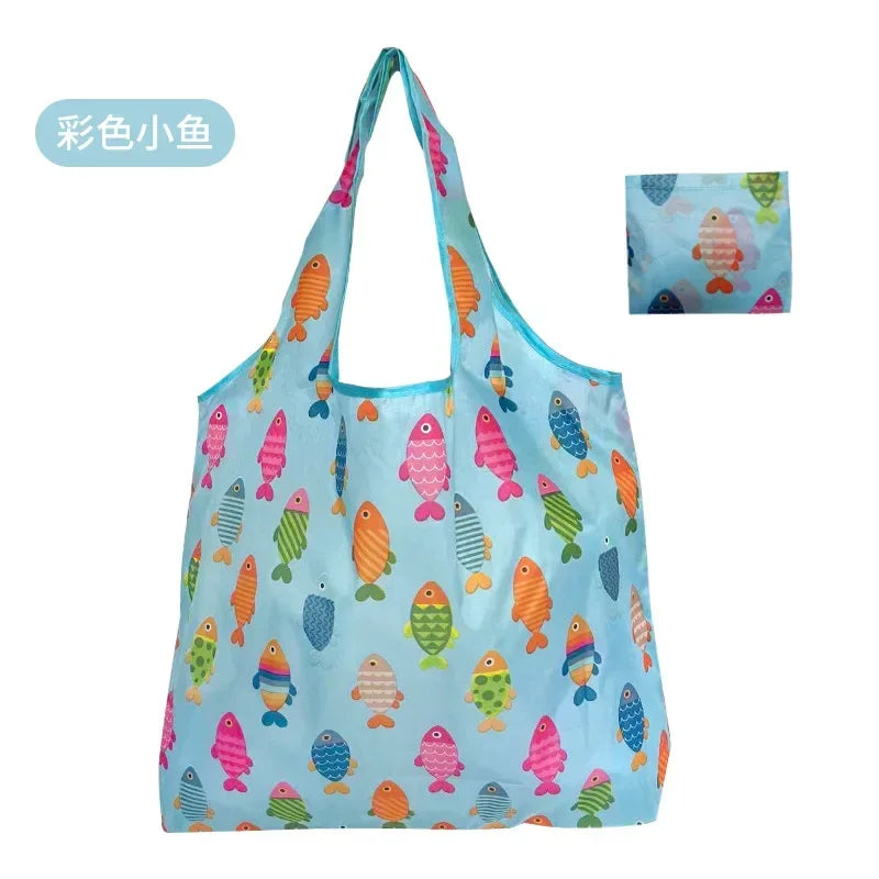 eTya Reusable Floral Shopping Bag — Foldable Large Capacity Tote