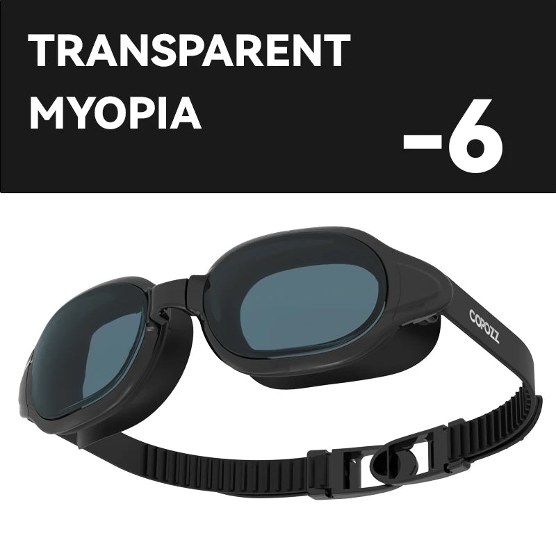COPOZZ Prescription Swimming Goggles — Anti-Fog Diopter Eyewear for Adults