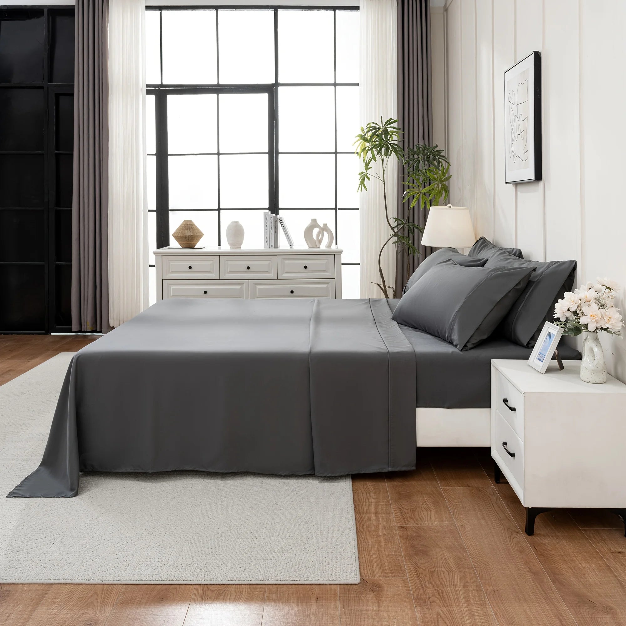 Luxury Cooling Bamboo Bed Sheet Set — Soft Breathable Bedding, Deep Pockets