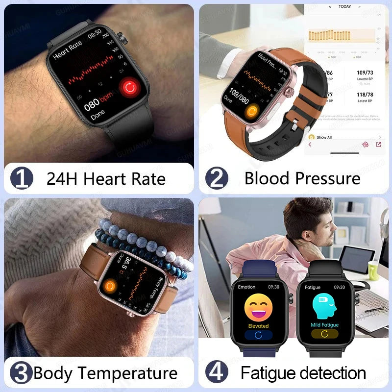 GUHUAVMI Health Smartwatch — Advanced ECG, Blood Pressure & Oxygen Monitor
