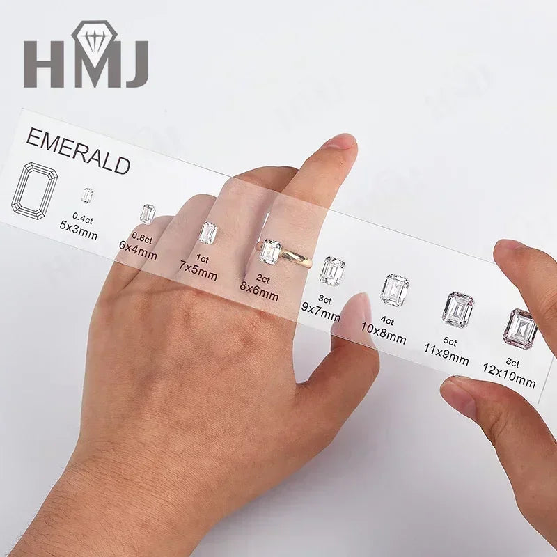HMJ Gemstone Size Comparison Chart — Brilliant Cut Cubic Zirconia Tool