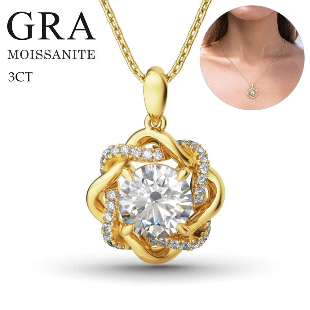 Silver Chakra Moissanite Jewelry Set — Luxury Necklace, Earrings & Bangle