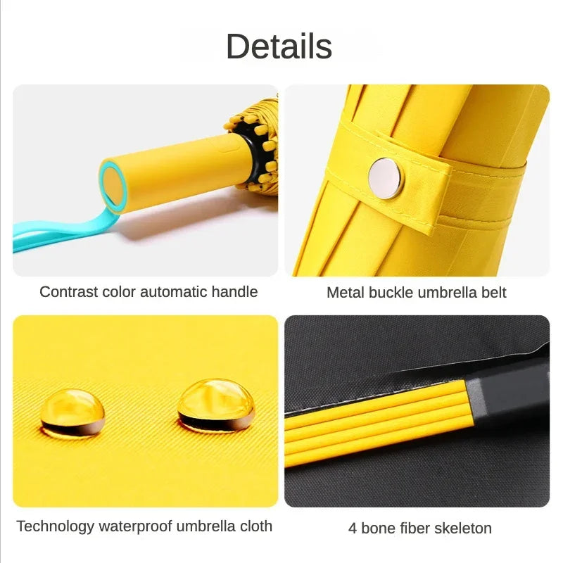 Automatic Windproof Umbrella — Large UV Protection Folding Rain Umbrella