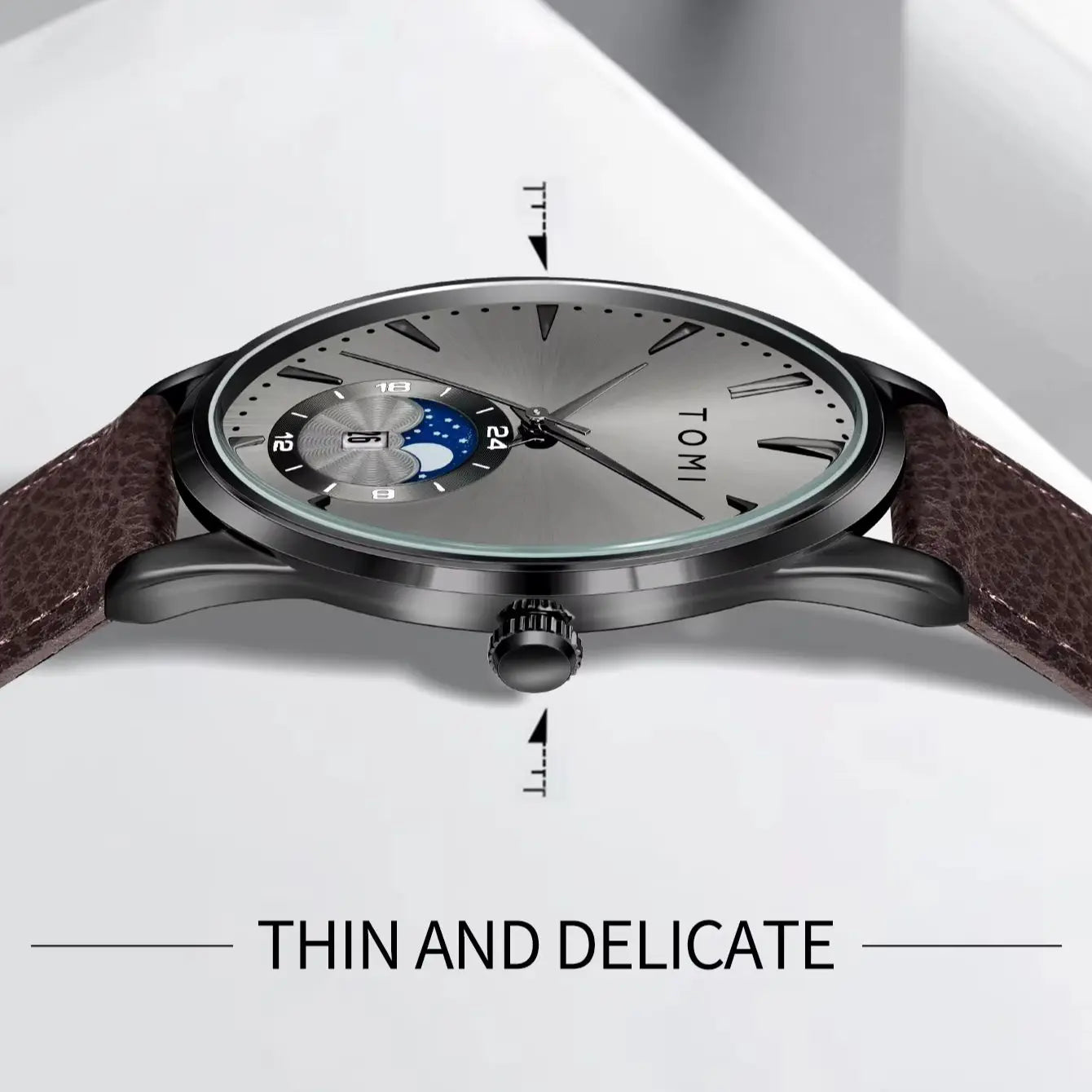 TOMI Men's Luxury Watch and Pen Gift Set — Business Quartz Watch with Case