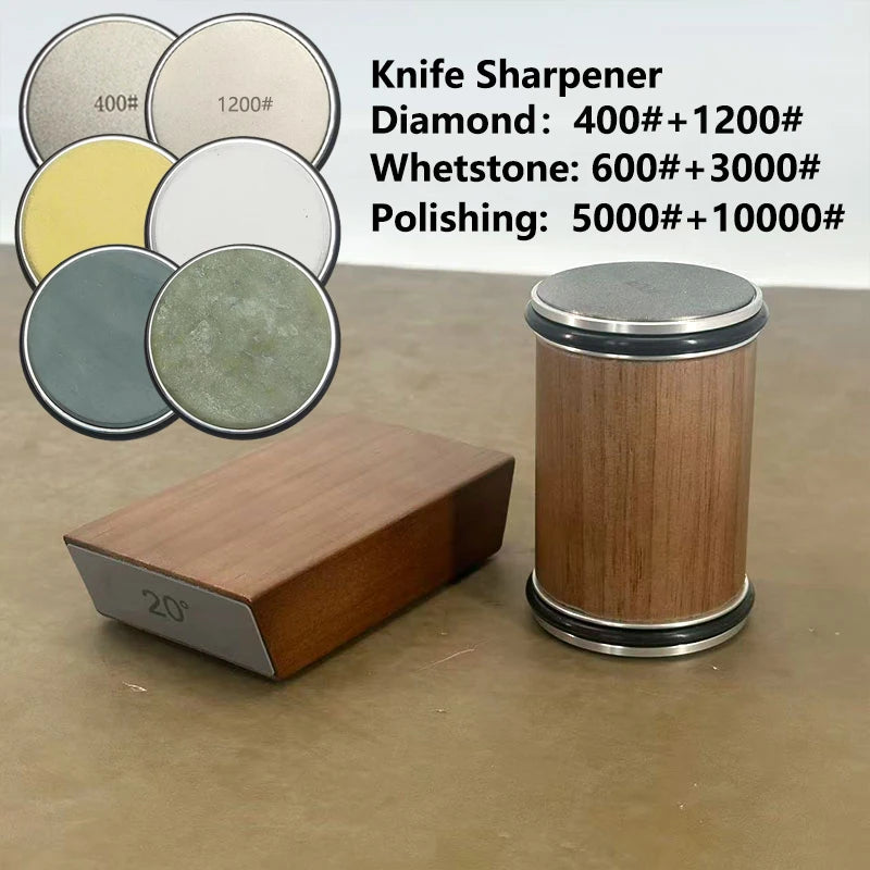 RSCHEF Rolling Knife Sharpener & Magnetic Holder — Diamond Stone Kit