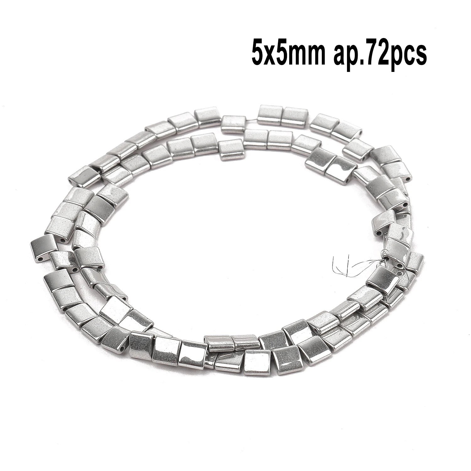 Rhodium Plated Hematite Beads — Geometric Jewelry Making Charms