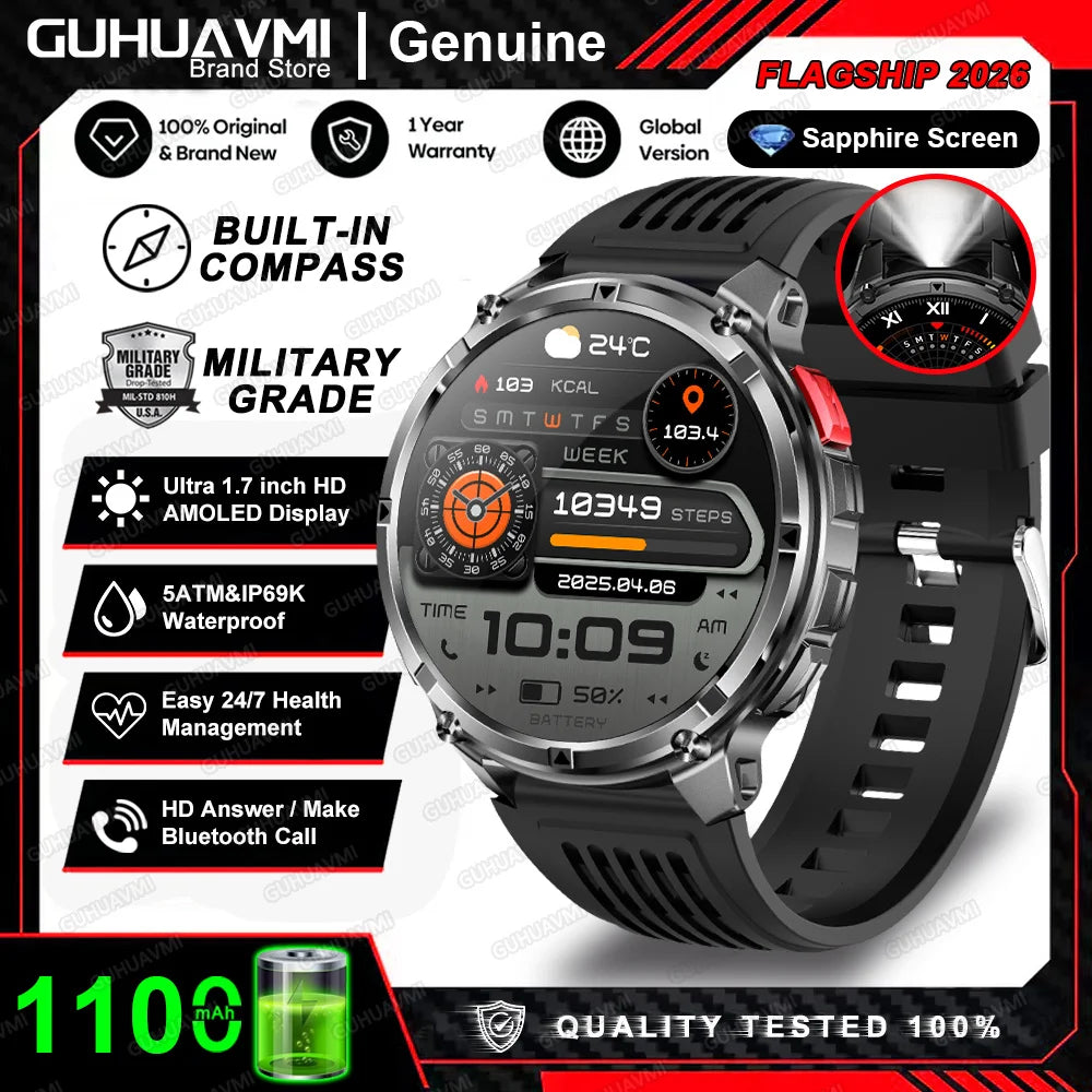TAVYU T-Rex3 Pro Smartwatch — Rugged Military GPS Outdoor Watch
