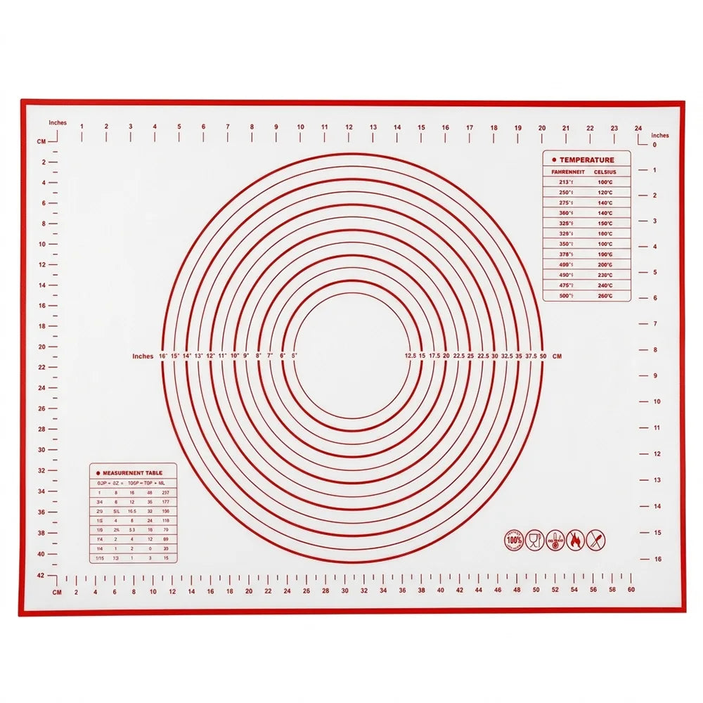 buyyes Silicone Baking Mat — Non-Stick Dough Kneading Pad for Pizza & Pastry