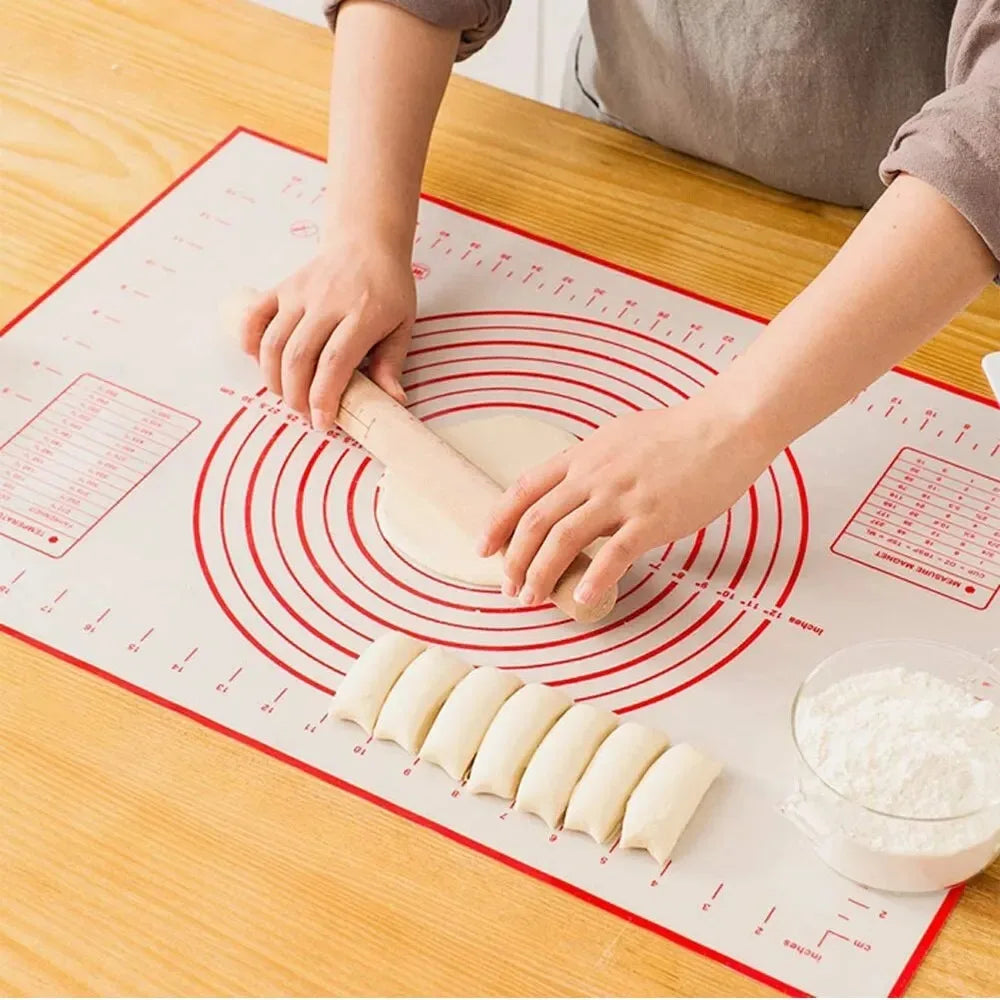 buyyes Silicone Baking Mat — Non-Stick Dough Kneading Pad for Pizza & Pastry