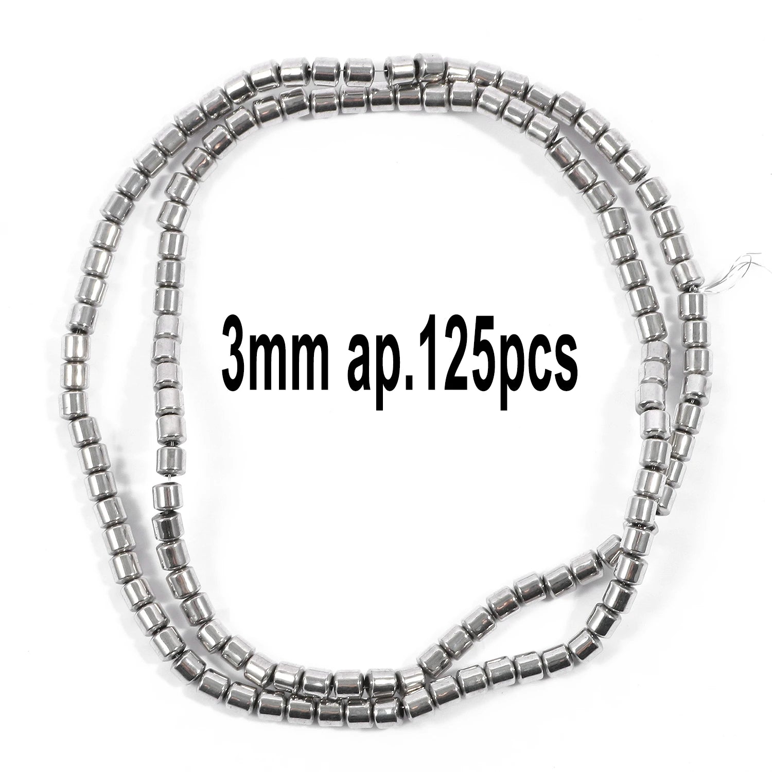 Rhodium Plated Hematite Beads — Geometric Jewelry Making Charms