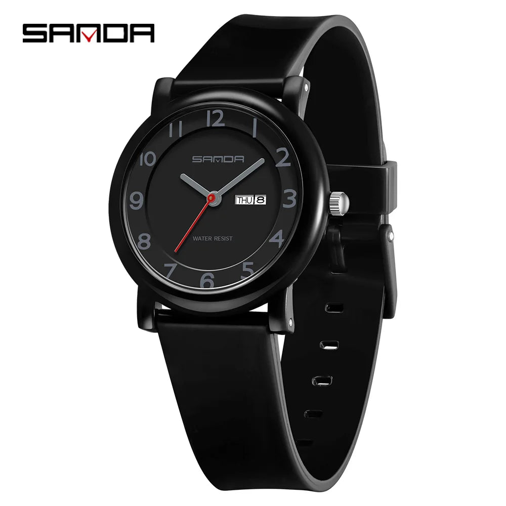 SANDA Children's Quartz Watch — Waterproof Sport Design with Dual Calendar