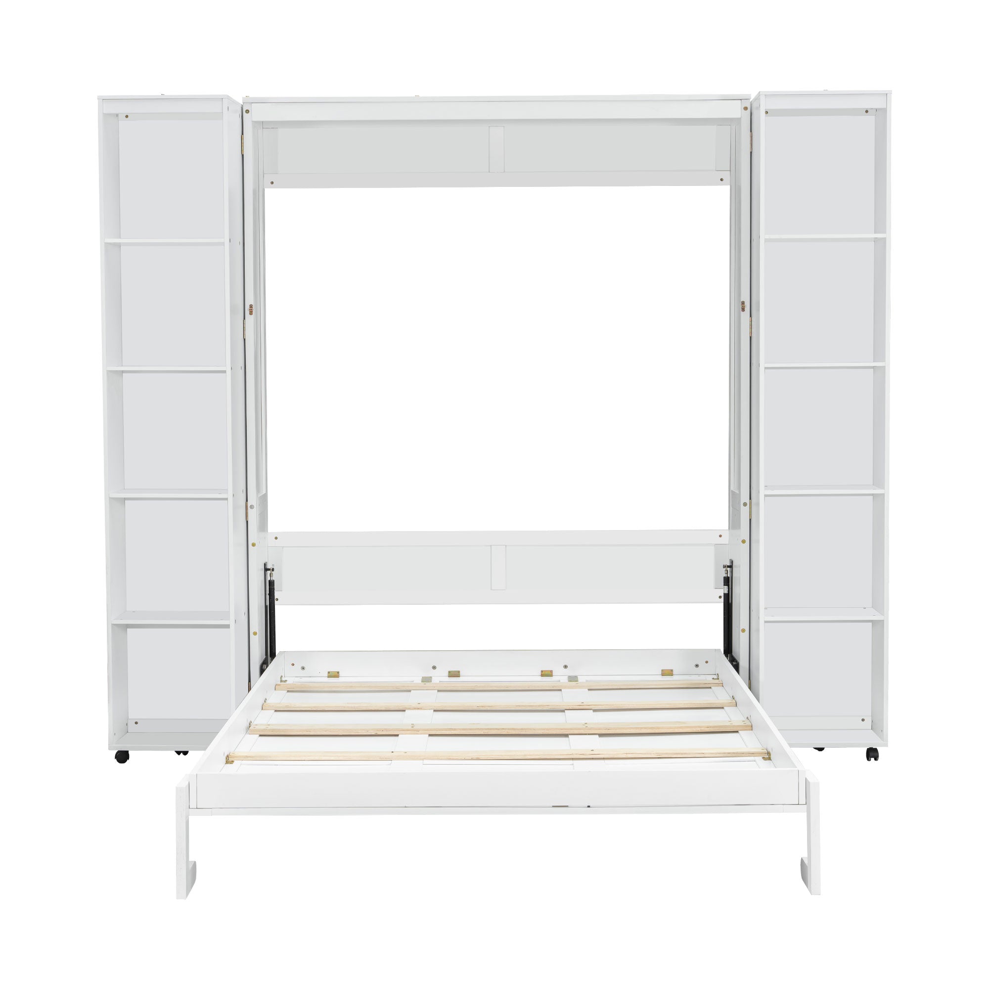 Queen Murphy Bed Wall Bed with Storage Doors, White(OLD SKU:LP000381AAK)