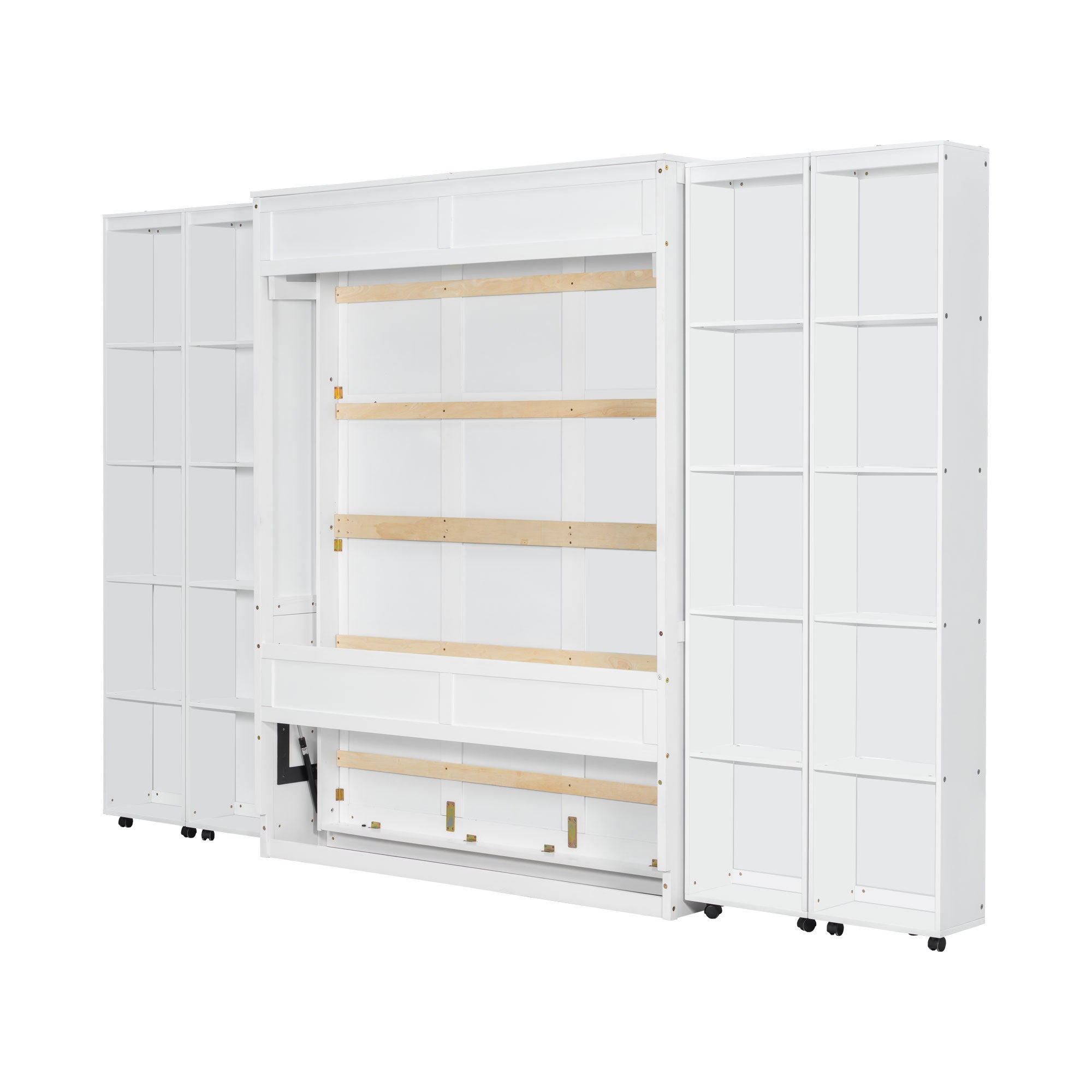 Queen Murphy Bed Wall Bed with Storage Doors, White(OLD SKU:LP000381AAK)