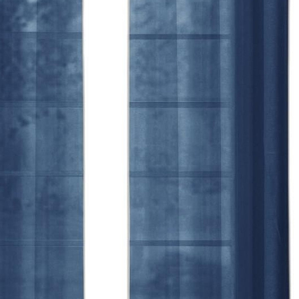 Set of Two 84" Blue Solid Modern Window Panels