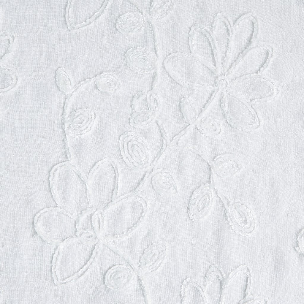 Set of Two 84" White Floral Embroidered Window Panels