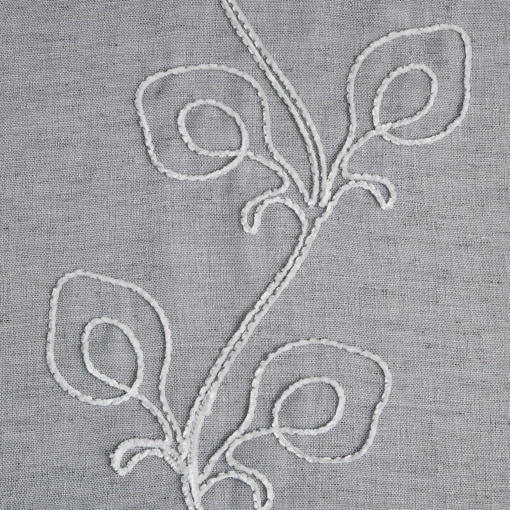 Set of Two 96" Silver Boho Embroidered Window Panels