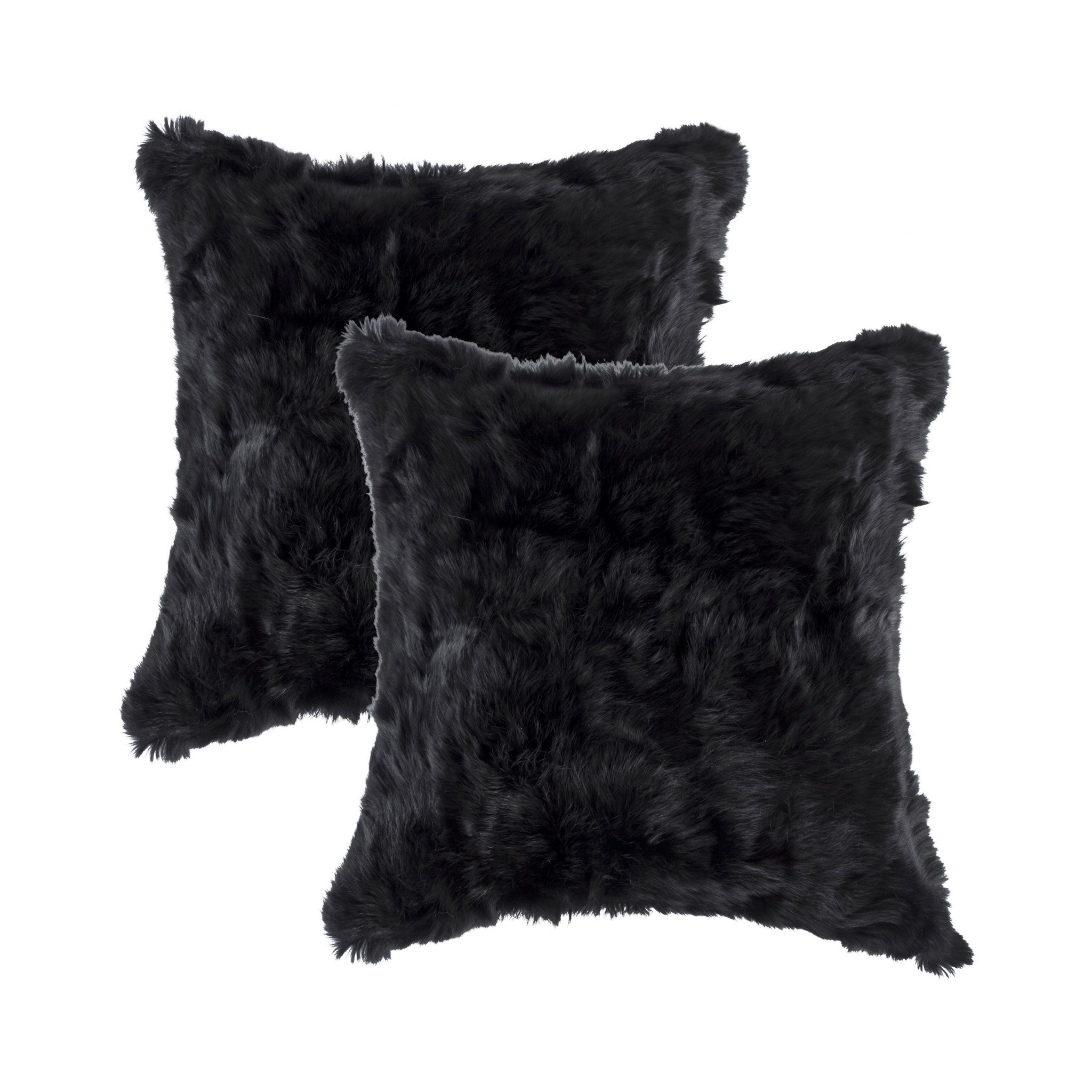 Set of Two 18" Black Throw Pillows