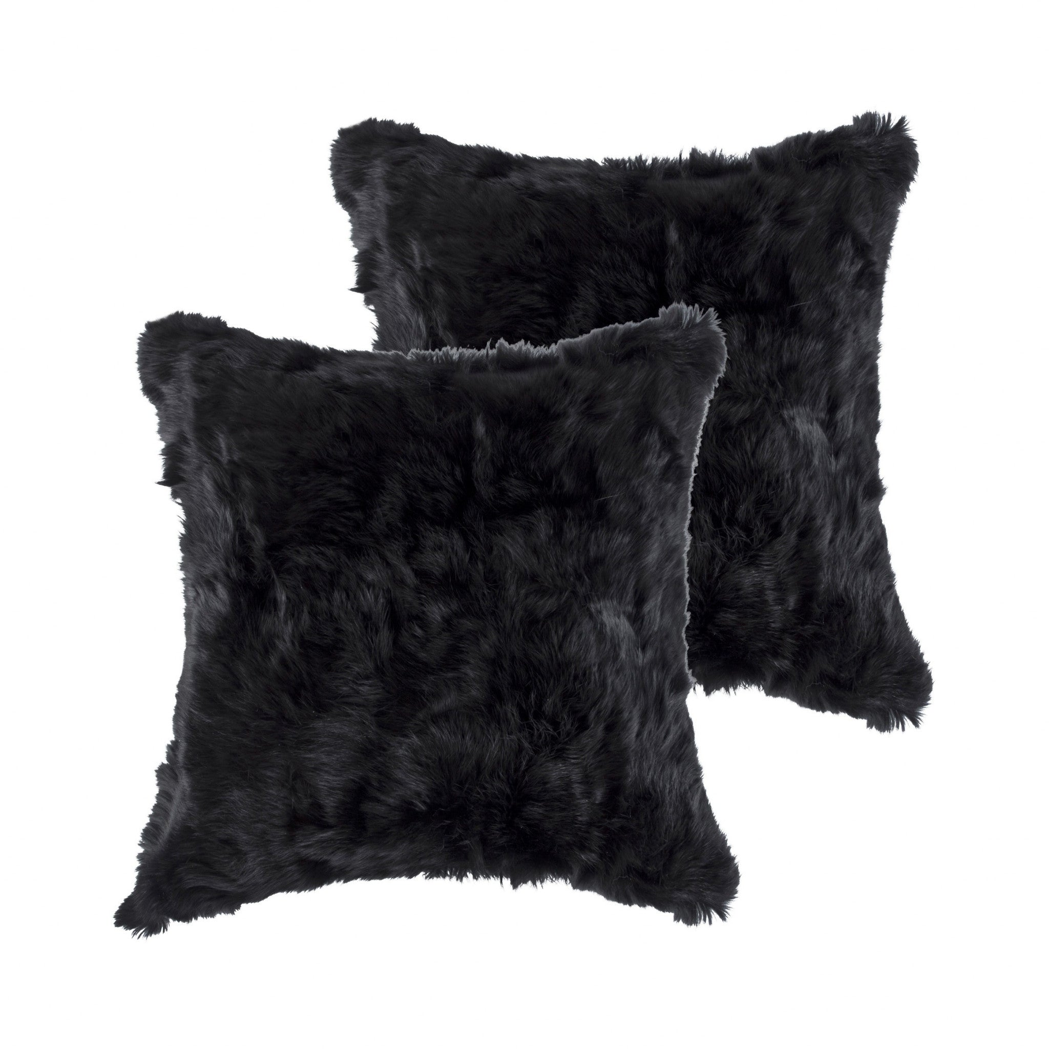 Set of Two 18" Black Throw Pillows