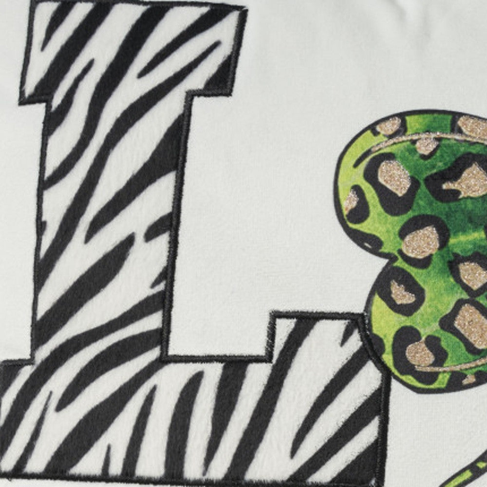 16" Green And White St Patricks Day Throw Pillow with Applique
