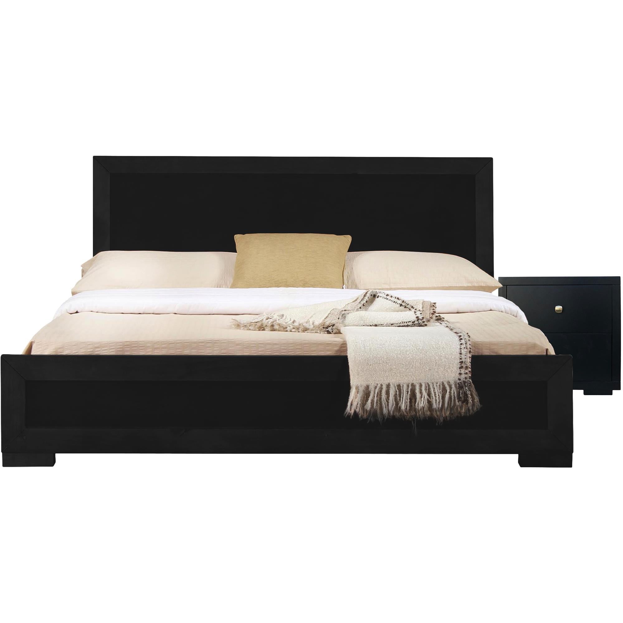 Two Piece Black Solid and Manufactured Wood Bedroom Set