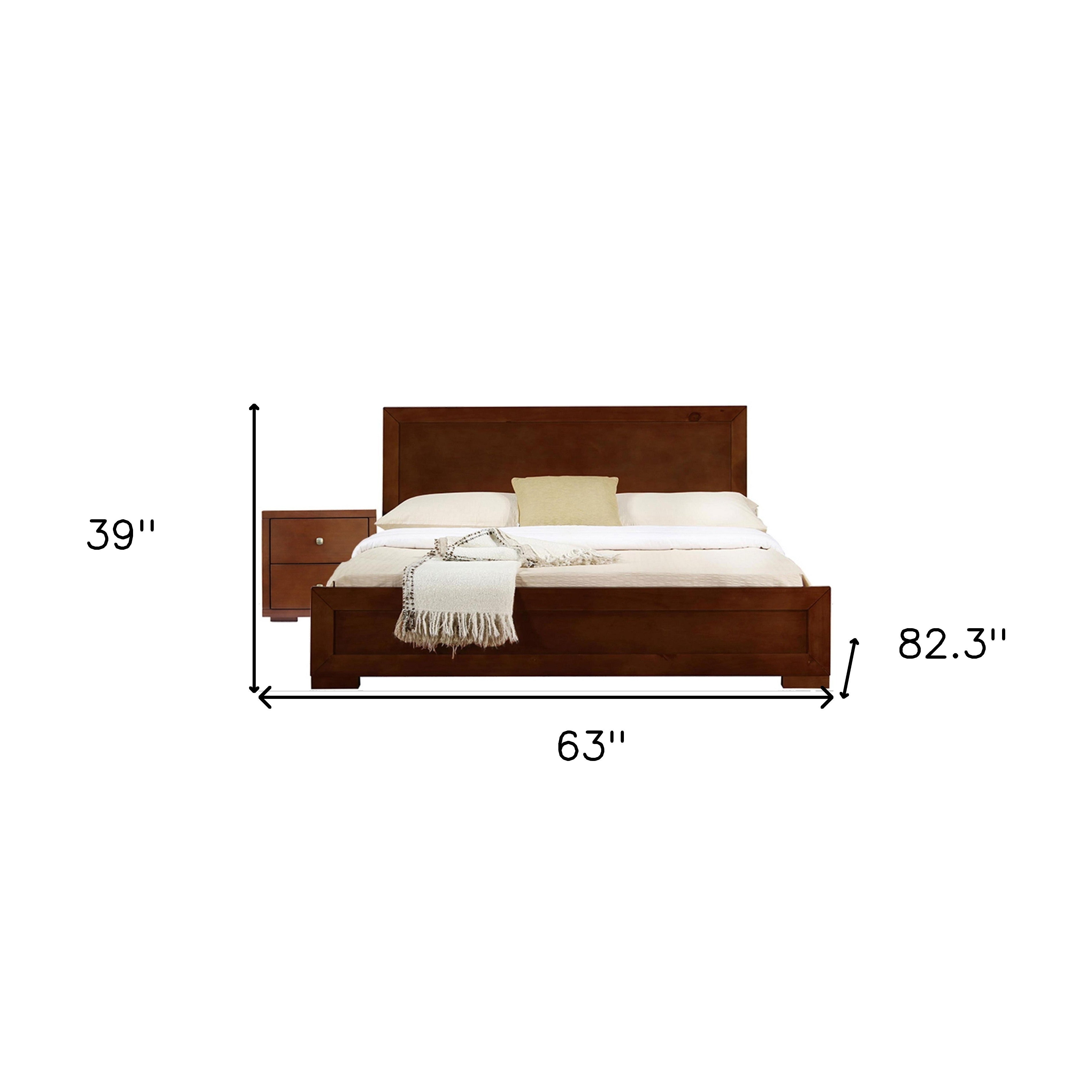 Two Piece Brown Solid and Manufactured Wood Bedroom Set