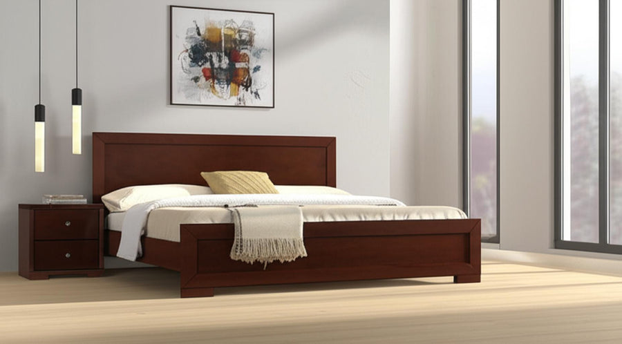 Two Piece Brown Solid and Manufactured Wood Bedroom Set