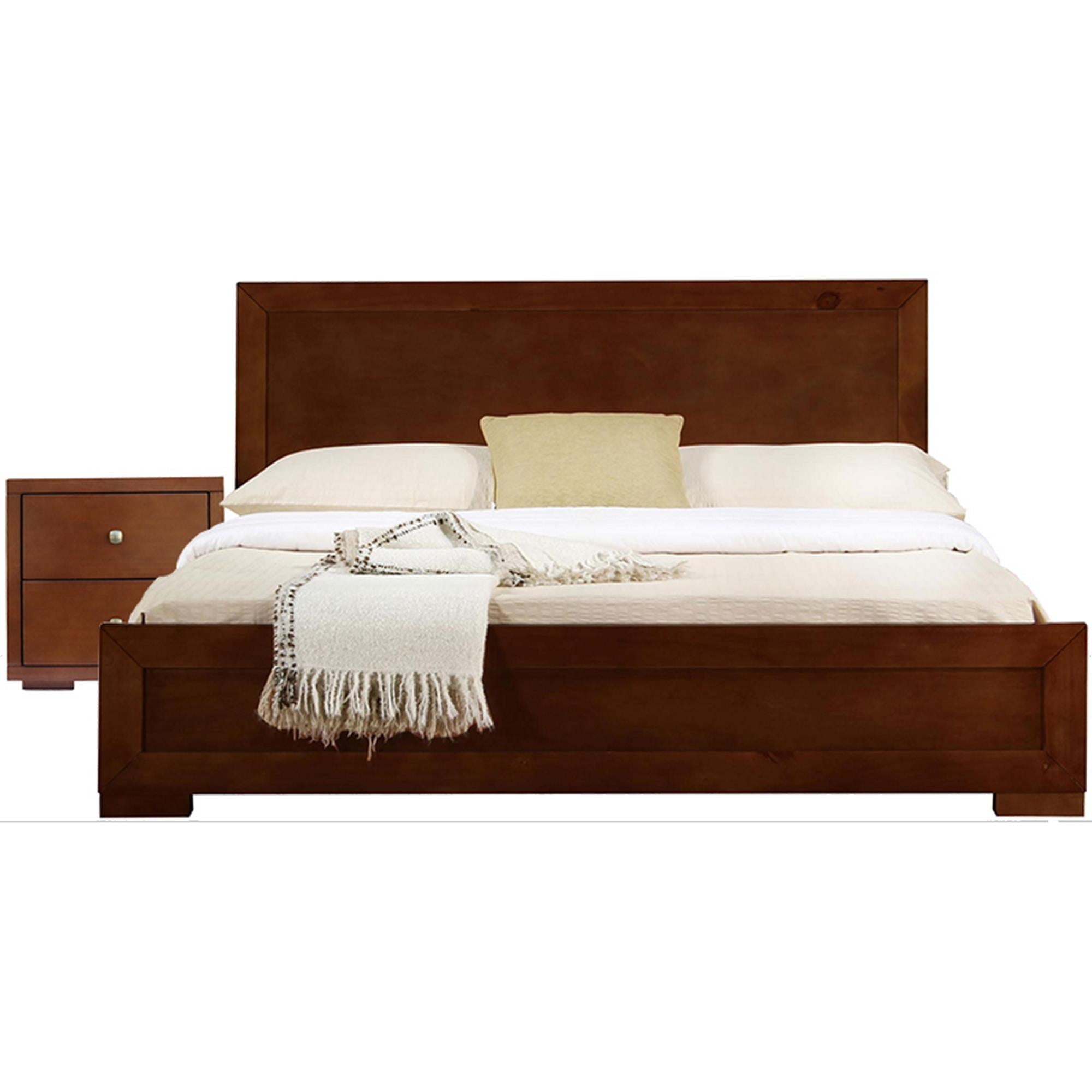 Two Piece Brown Solid and Manufactured Wood Bedroom Set