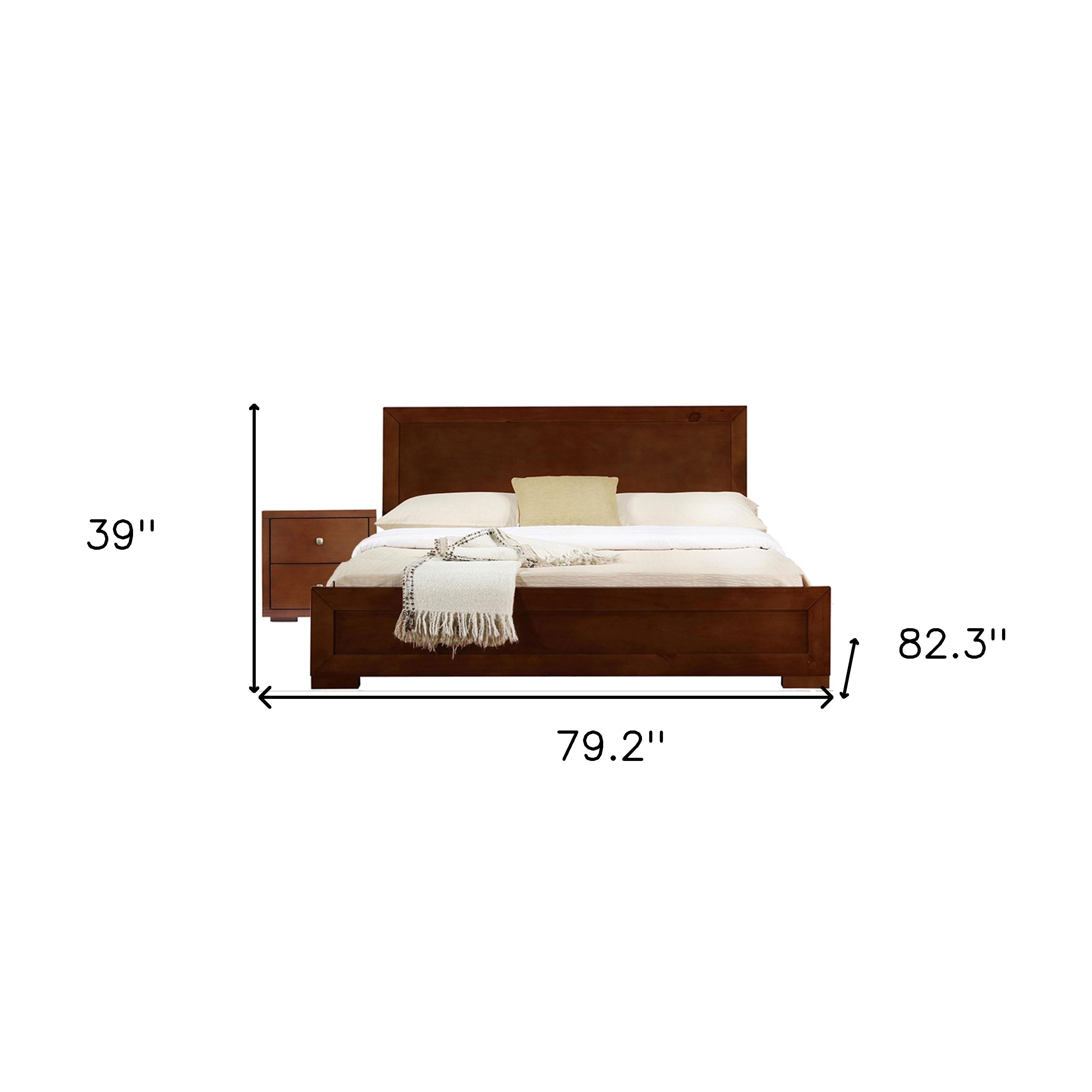 Two Piece Brown Solid and Manufactured Wood Bedroom Set