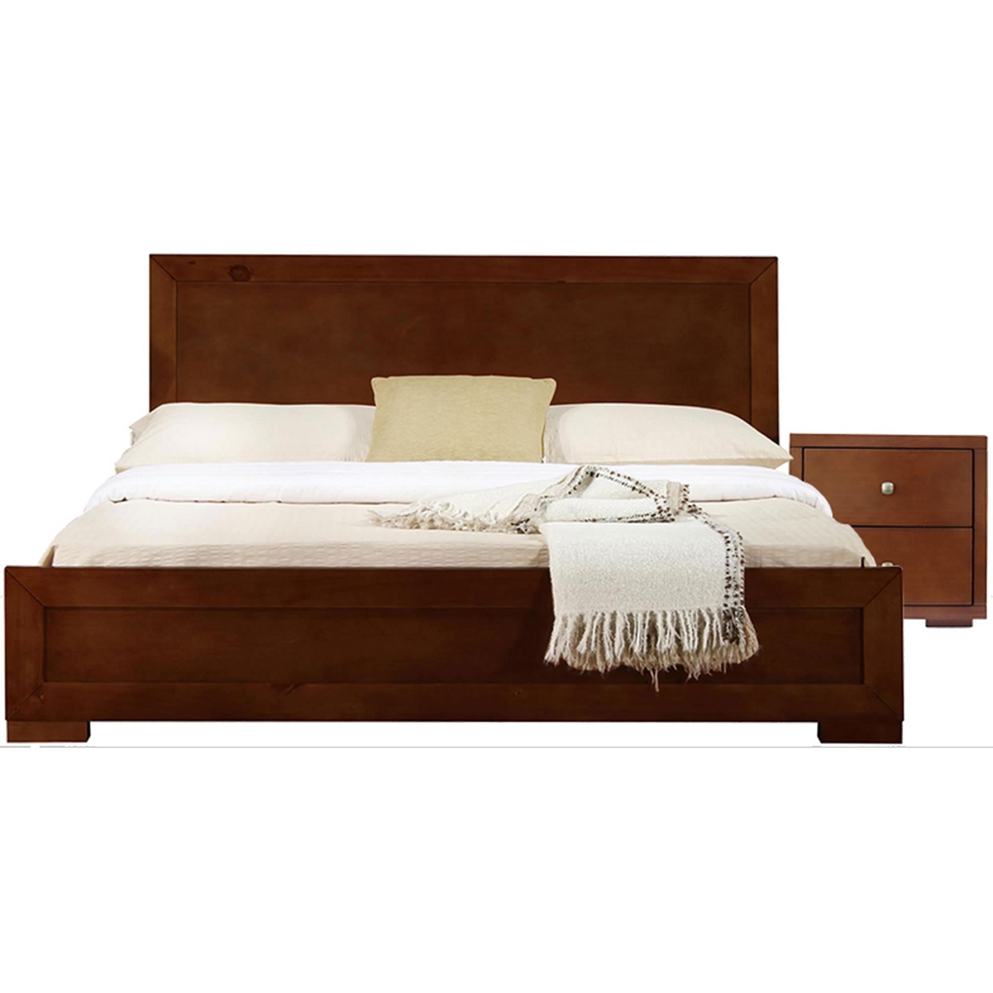 Two Piece Brown Solid and Manufactured Wood Bedroom Set