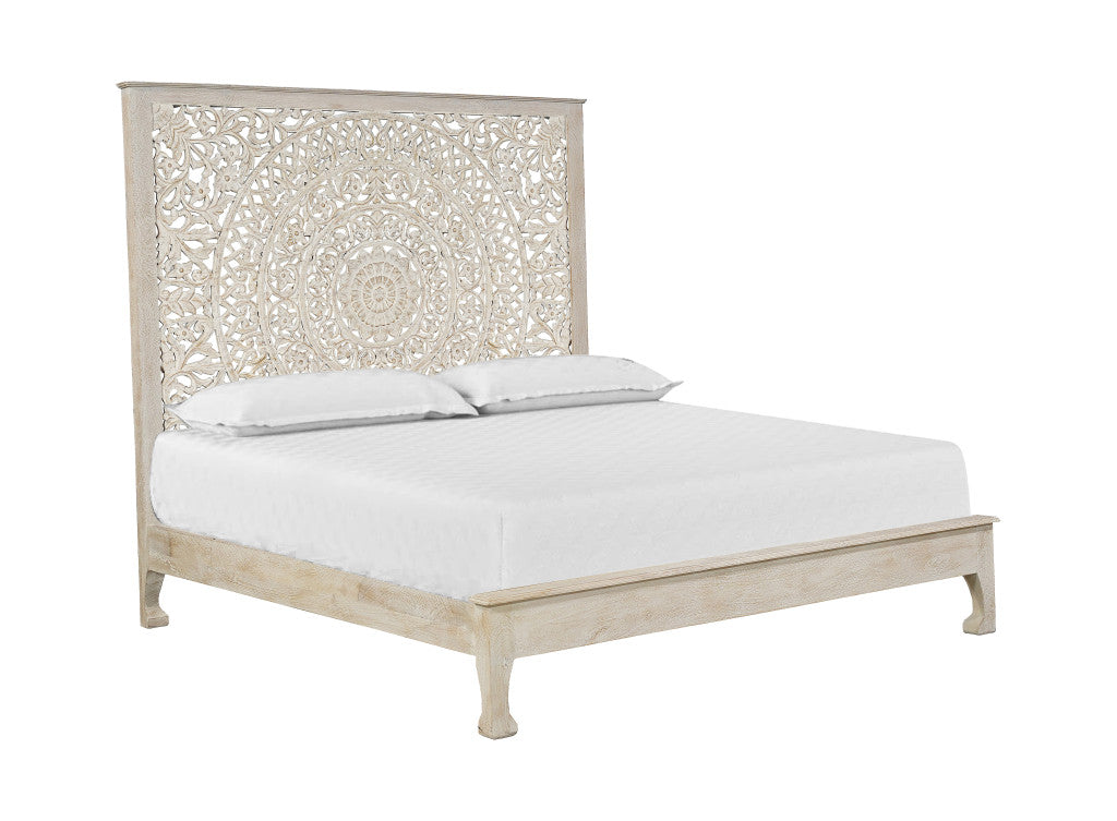 Three Piece White Solid Wood Bedroom Set