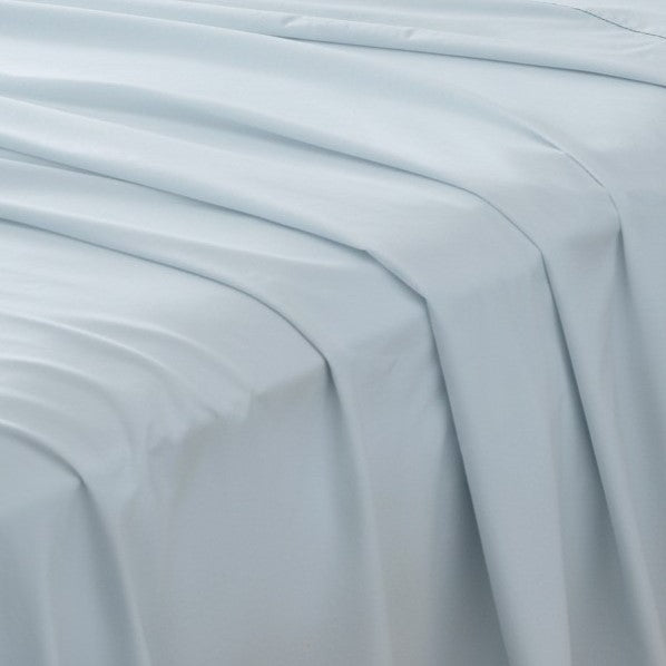 Four Piece Light Blue Cotton King Sheet Set