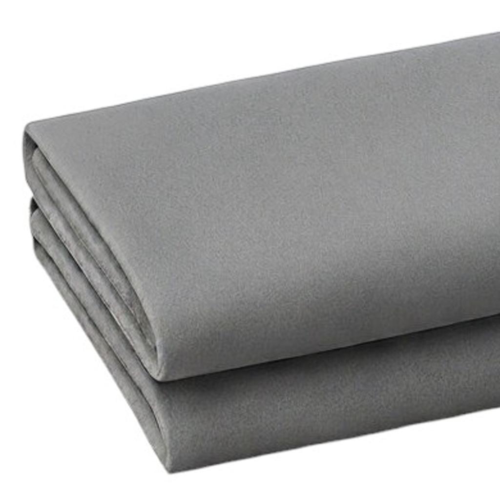 Set of Two Light Gray Cotton King Pillowcases