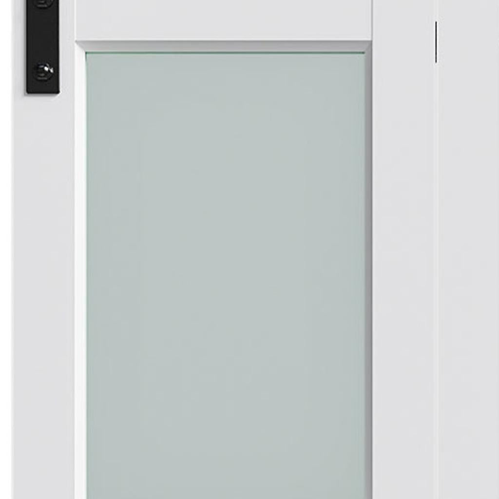 Set Of Two 84" X 32" White Glass Bi-Fold Door