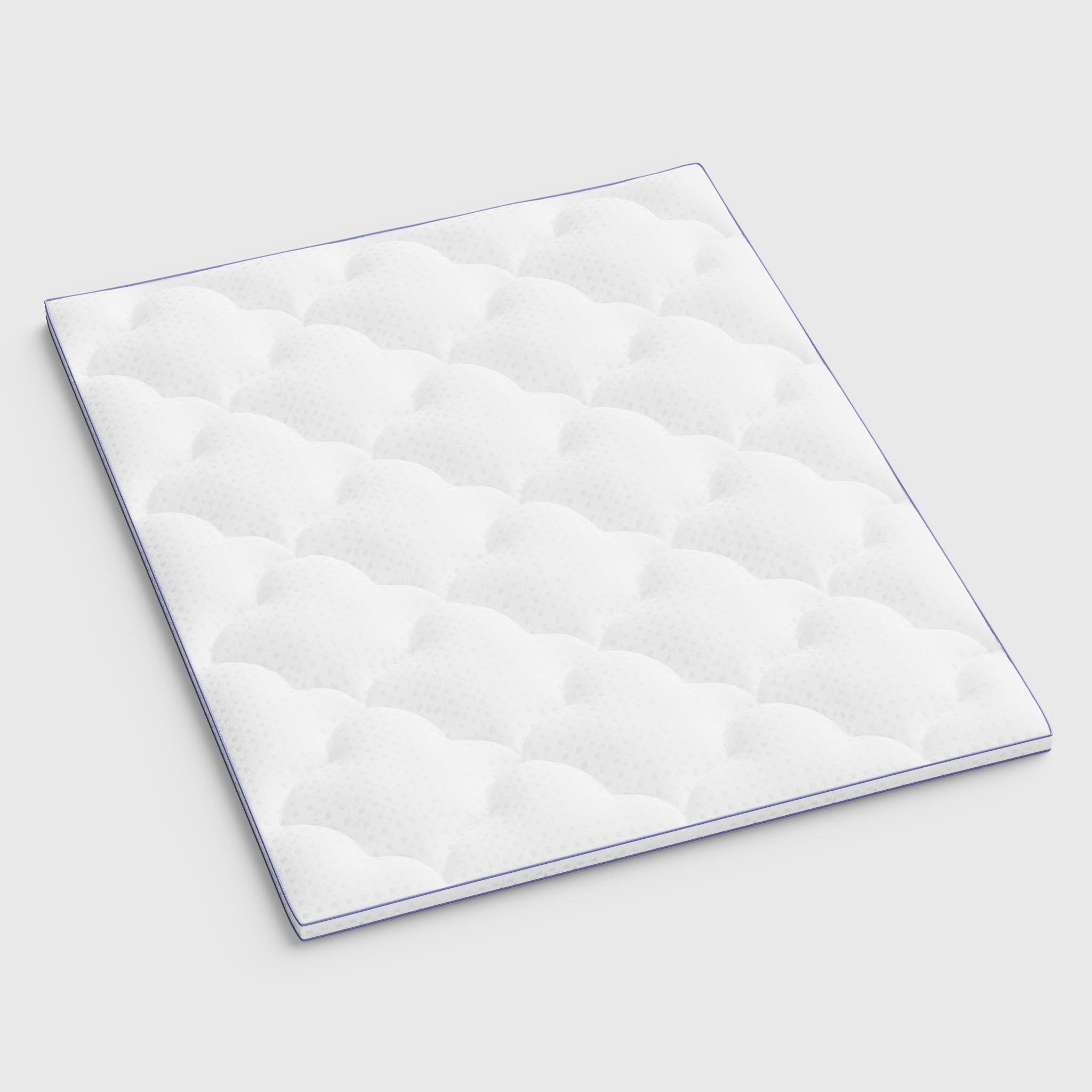 2" White Cotton California King Mattress Topper