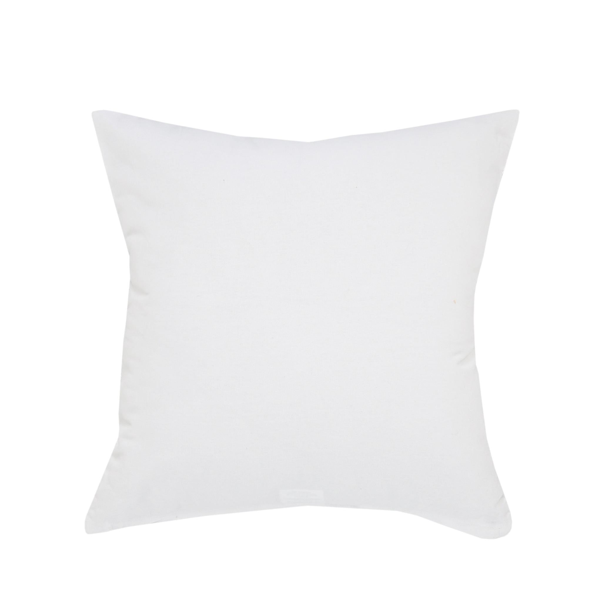 20" White And Silver Beach Cotton Throw Pillow Cover