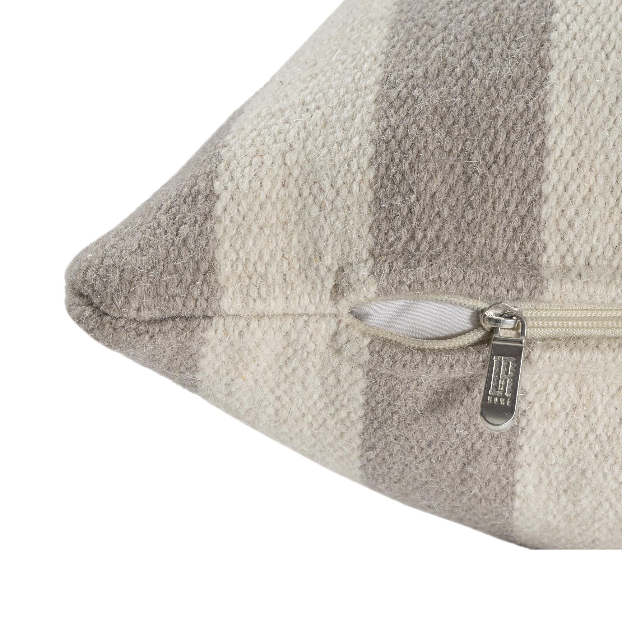 24" Beige Brown Burnt Orange And Gray Geometric Wool Blend Throw Pillow