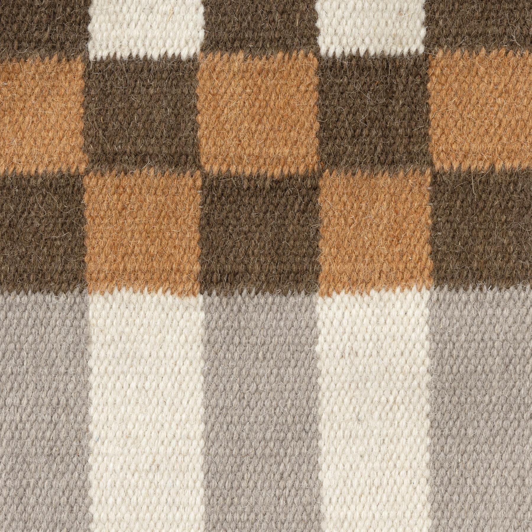 24" Beige Brown Burnt Orange And Gray Geometric Wool Blend Throw Pillow