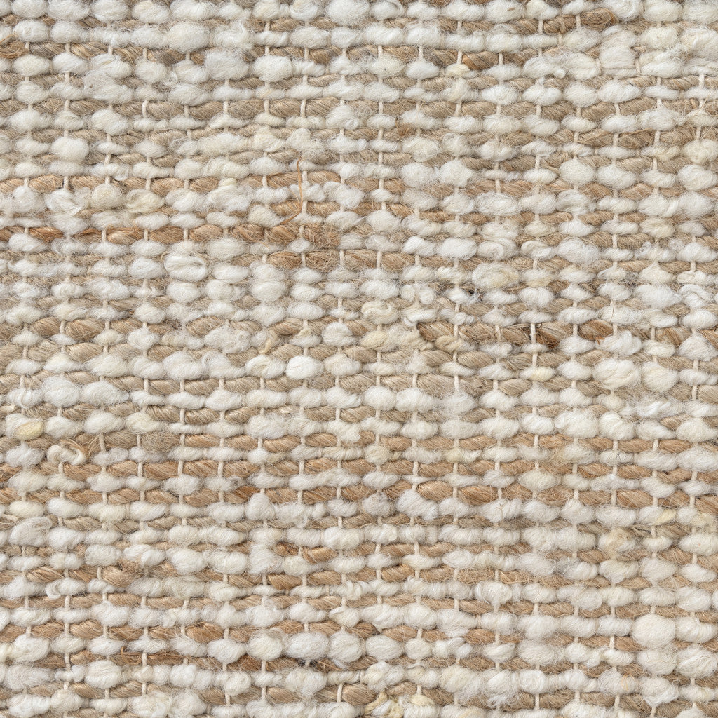 22" Ivory And Natural Striped Wool Blend Throw Pillow