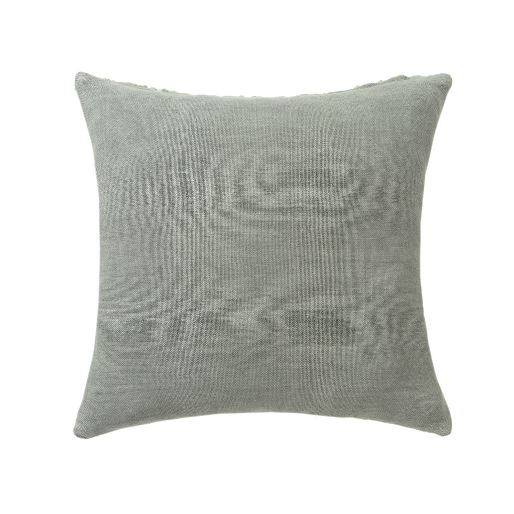 24" Green Wool Throw Pillow