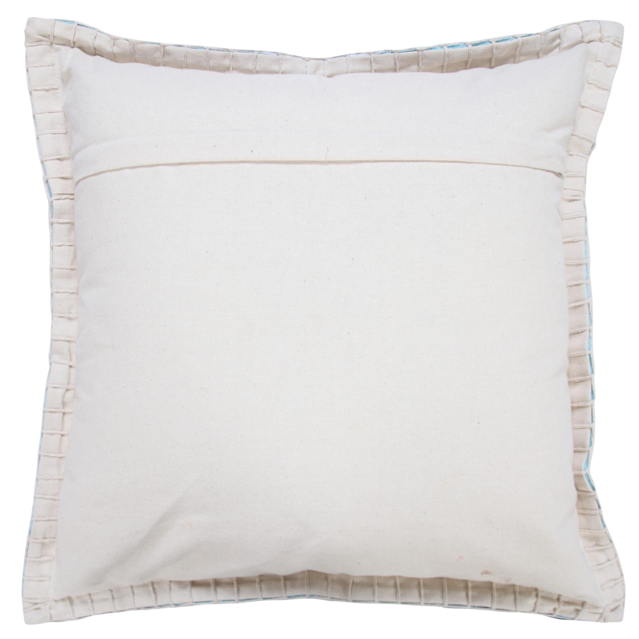 Set of Two 20" Blue Cotton Throw Pillows
