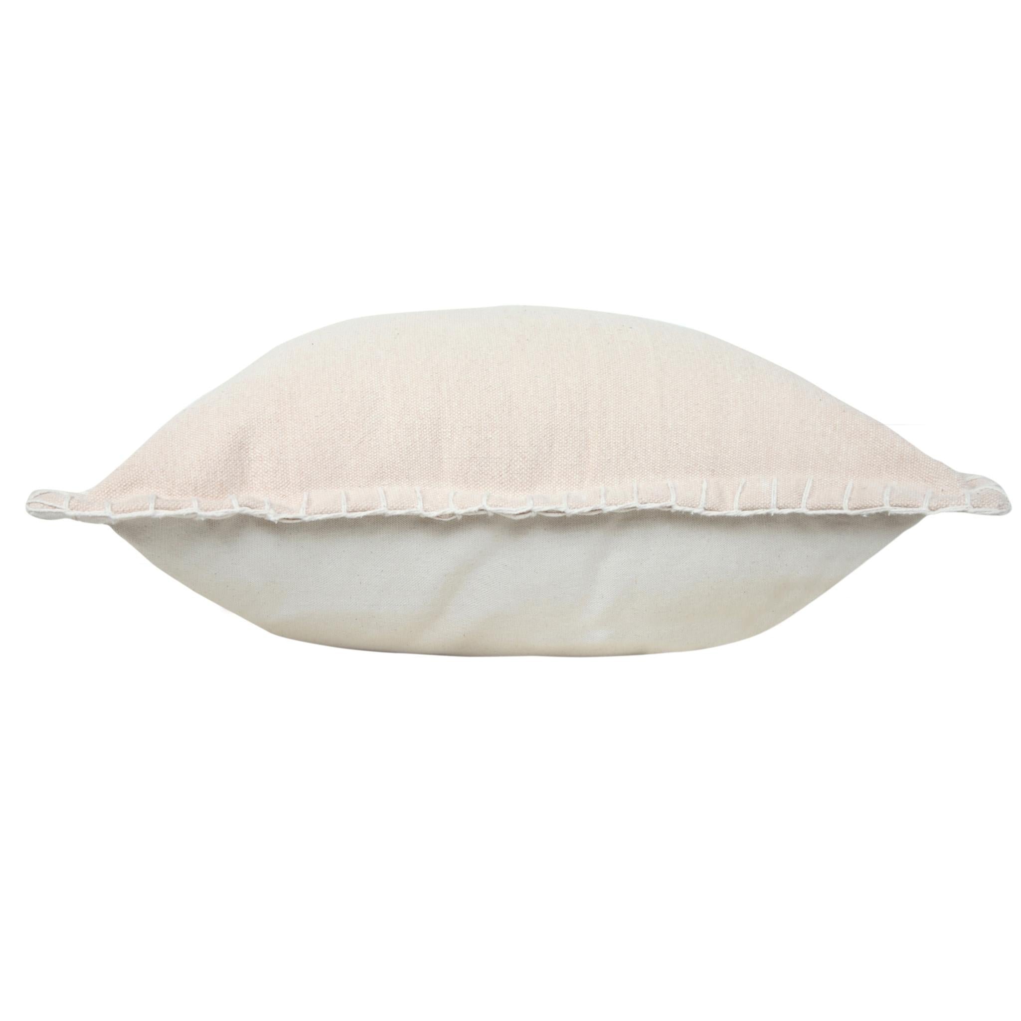 Set of Two 20" Tan And Beige Cotton Throw Pillows