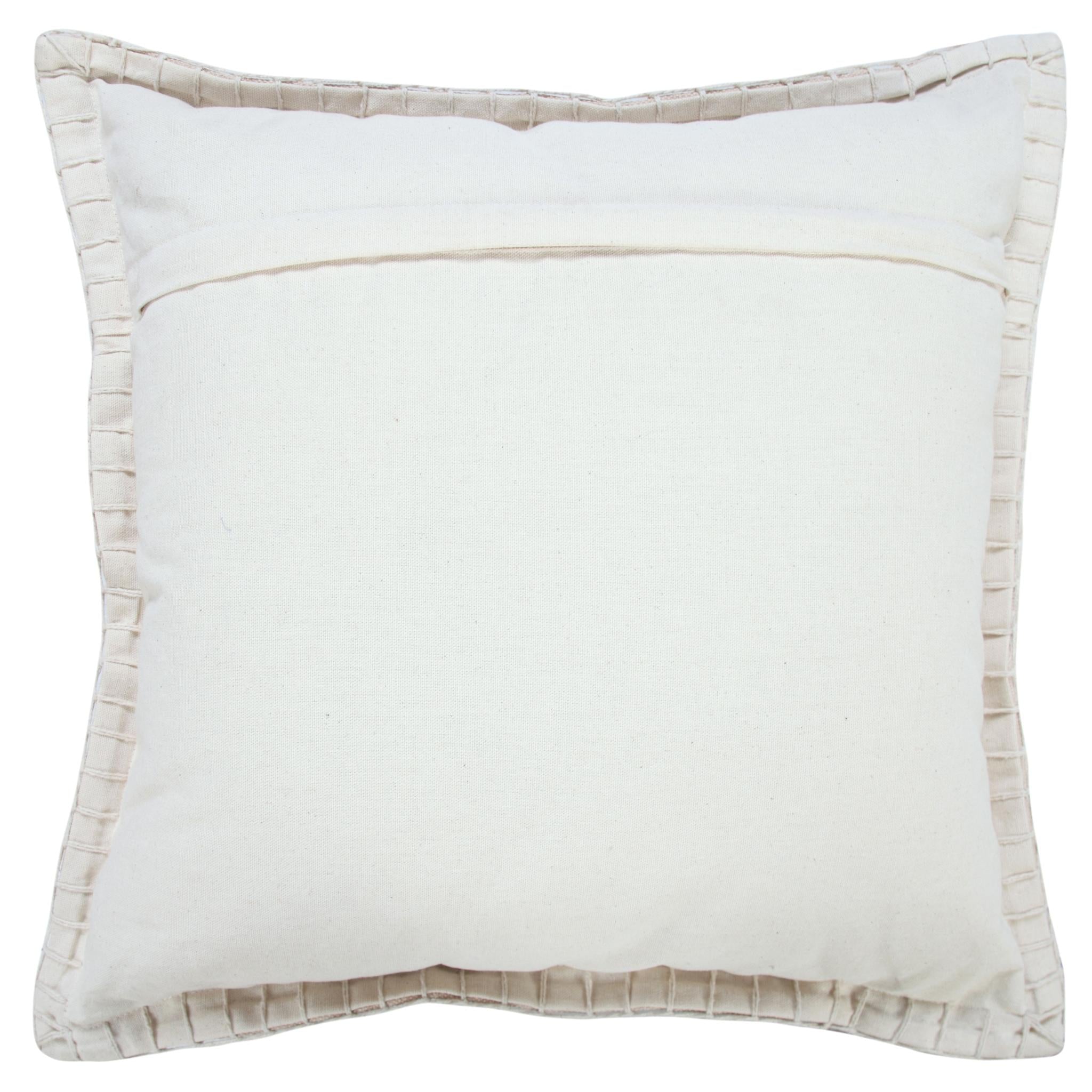 Set of Two 20" Tan And Beige Cotton Throw Pillows