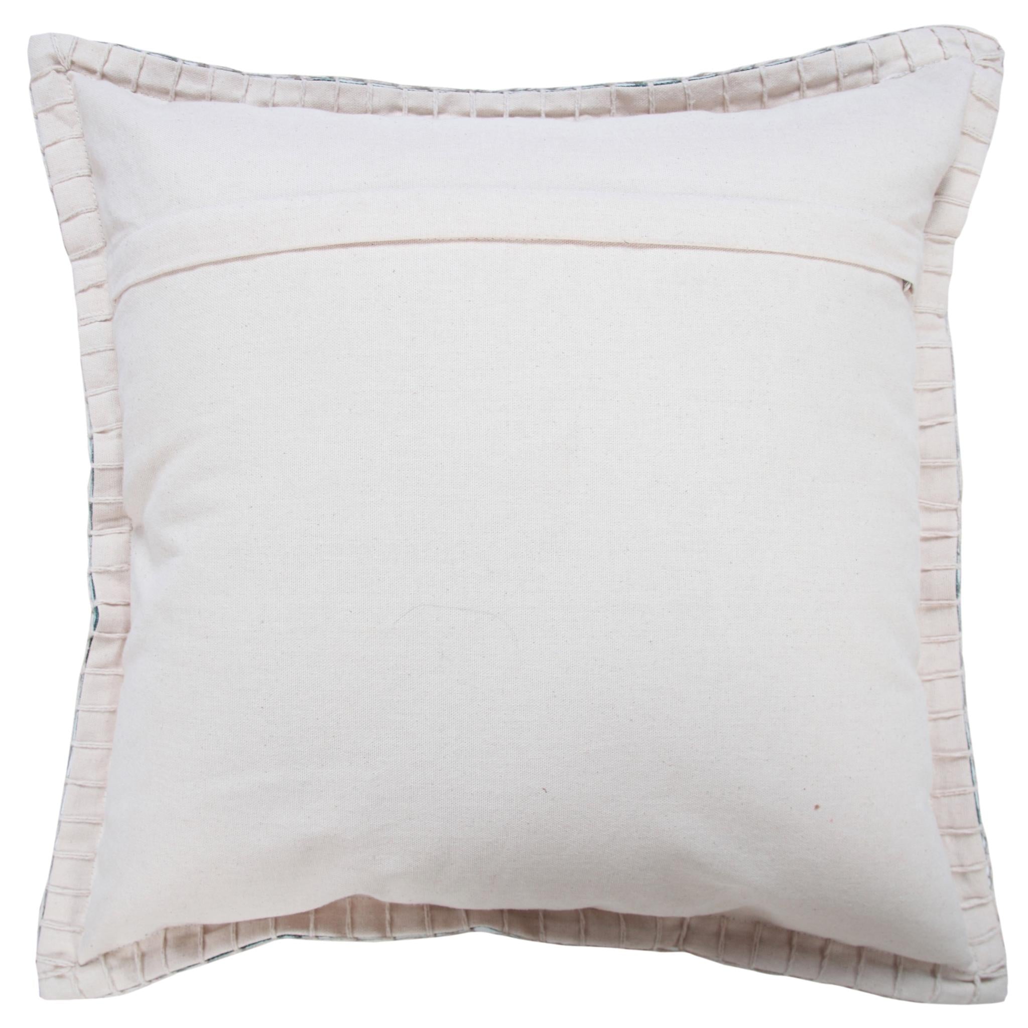 Set of Two 20" Green Cotton Throw Pillows