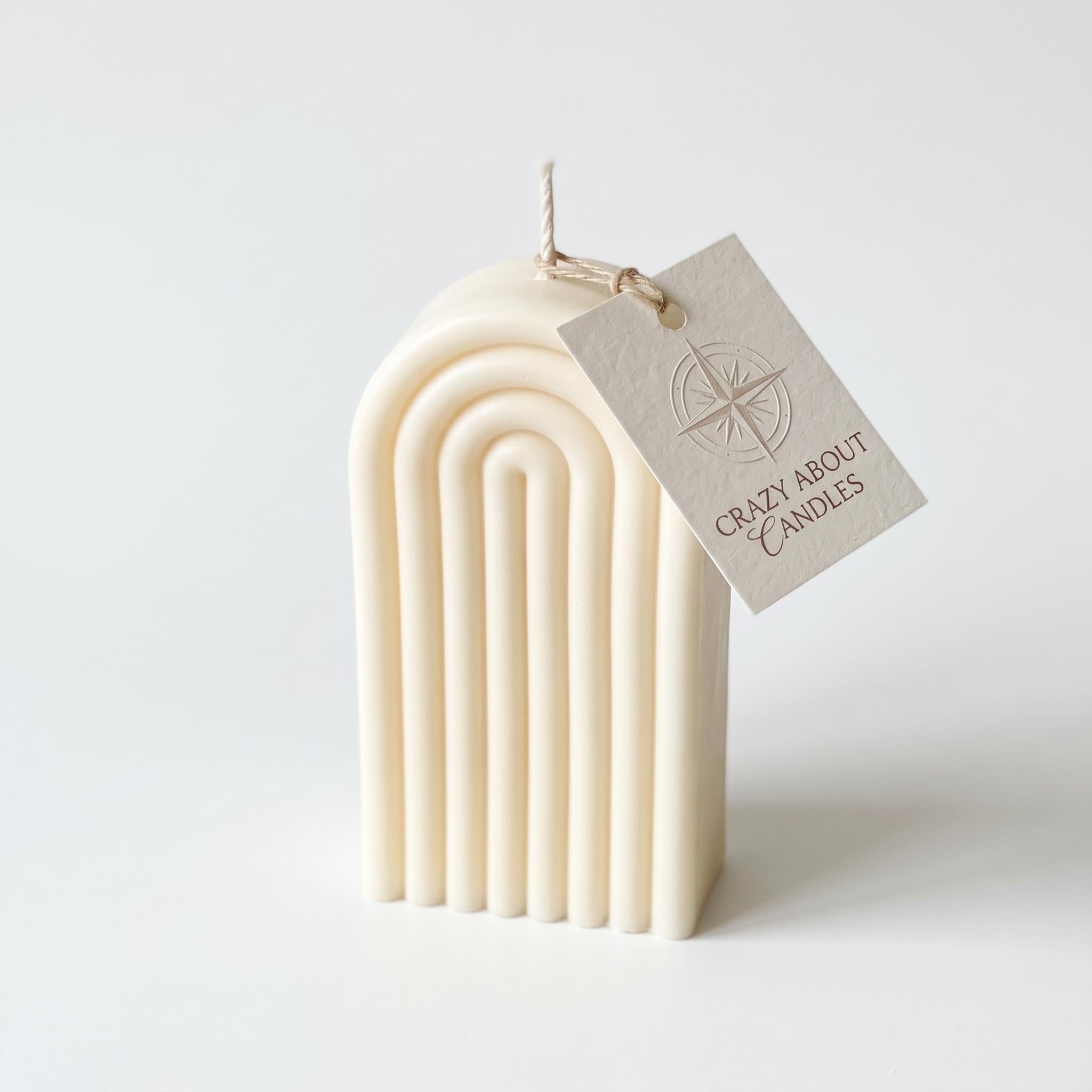 3" Ivory French Market Scented Candle Round Pillar
