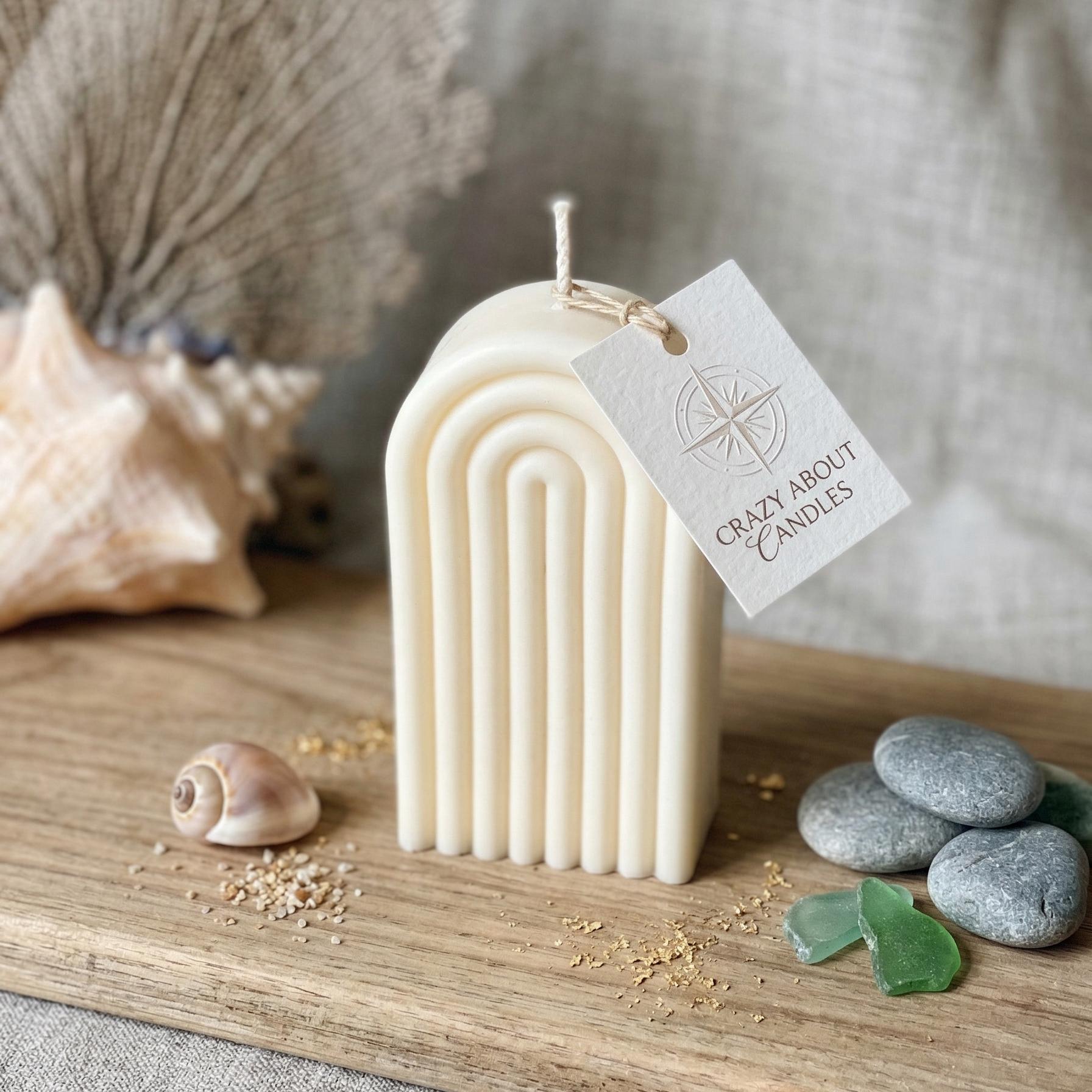 3" Ivory French Market Scented Candle Round Pillar