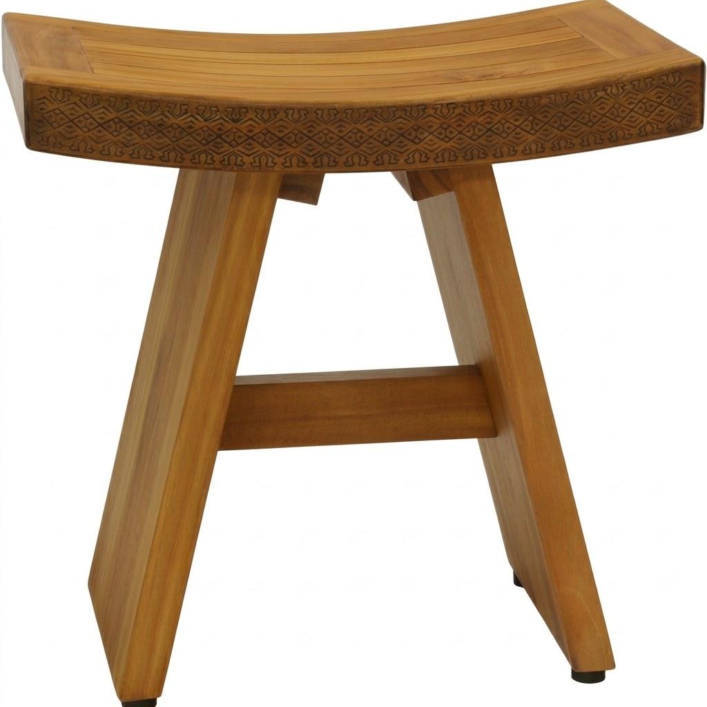 18" X 18" Brown Teak Geometric Rectangular Shower Bench