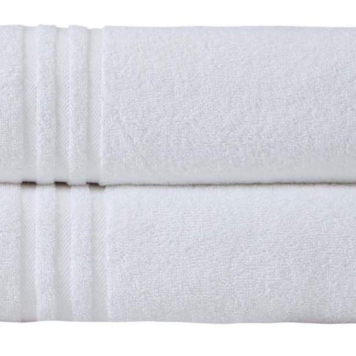 Set of Two White Turkish Cotton 35" X 66" Bath Sheets