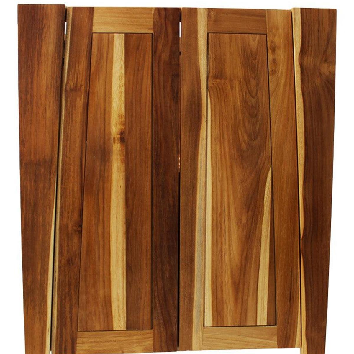 24" Light Brown Solid Wood Freestanding Double Door Bathroom Vanity