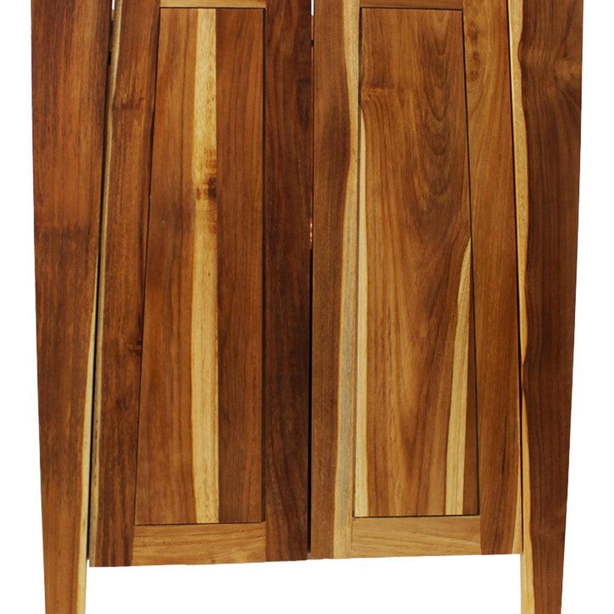 24" Light Brown Solid Wood Freestanding Double Door Bathroom Vanity